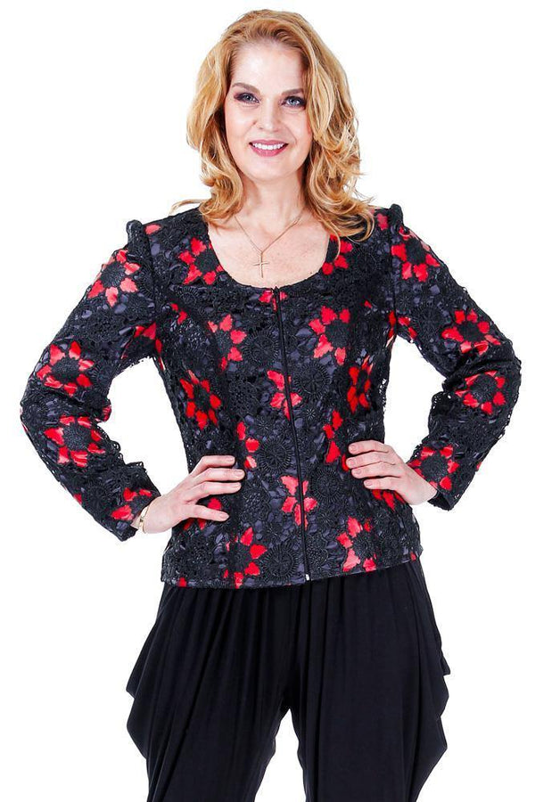 Jacheta dantela si piele  Liza Panait Liza Panait Online Boutique